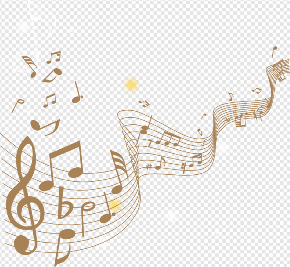 gold music notes png