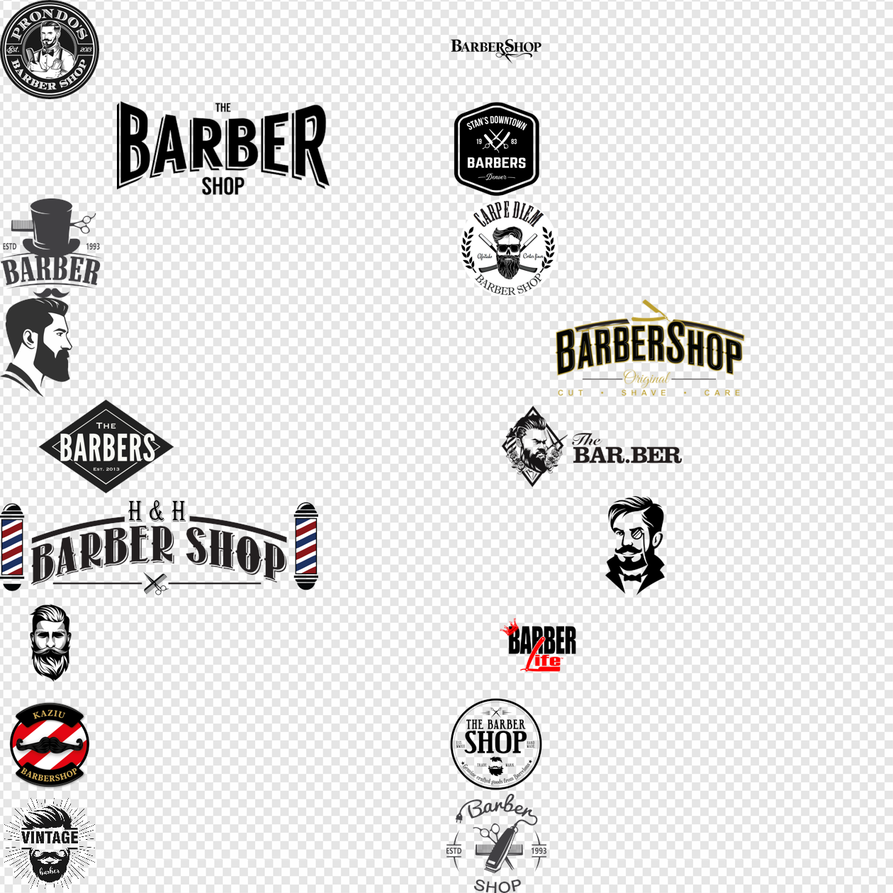 Barber shop logo, png | PNGWing