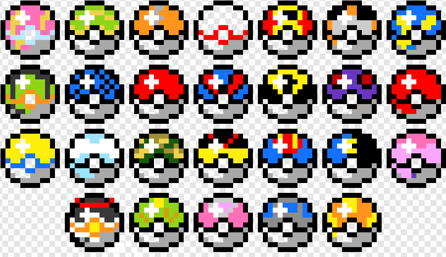 Pixel Art Pokemon Pokeball , Png Download - Pokeball Pixel Art